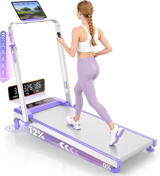 Walking Pad Treadmill With Fifteen Percent Incline Foldable Under Desk